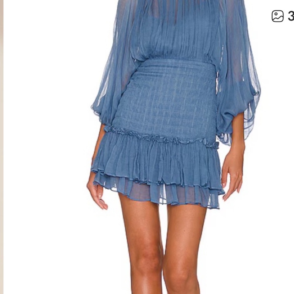 Shona Joy Ocean Blue Ruched Long Sleeve Dress - Picture 2 of 3